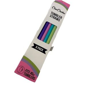 New CharCharms Variety Color Straws For 40 oz Tumbler Pack Of 6 Straws NWT